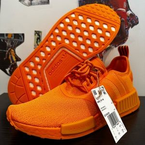 Adidas Originals NMD R1 Shoes Womens 8.5 Orange Black GV9439 New w/out Box